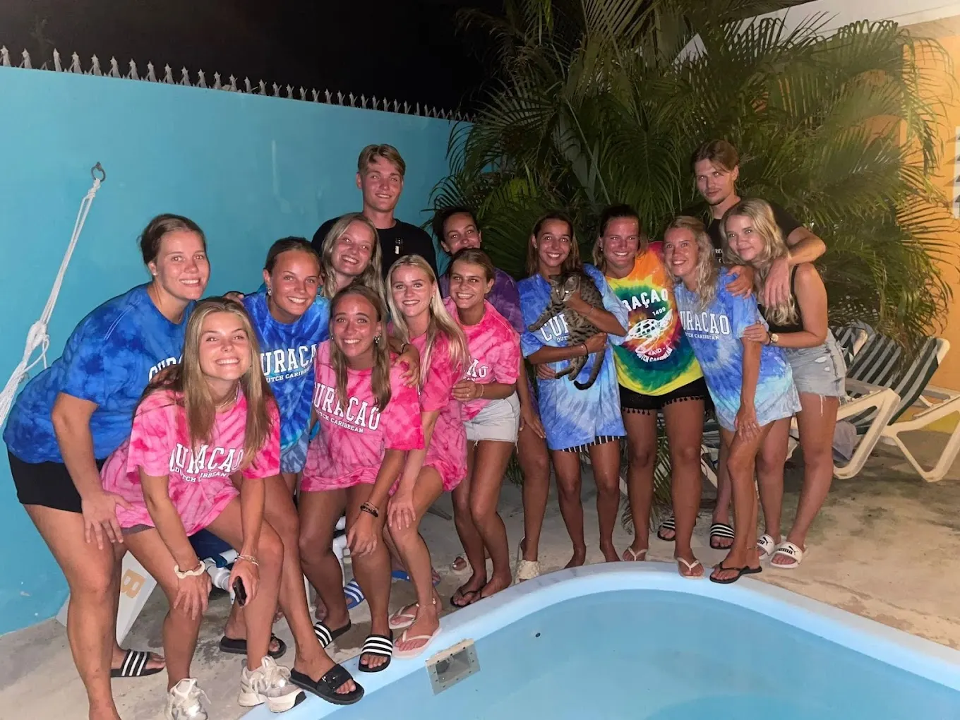 Students hanging out at NextWave student housing in Curaçao
